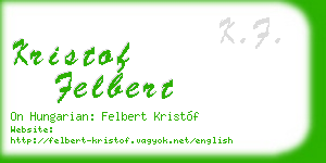 kristof felbert business card